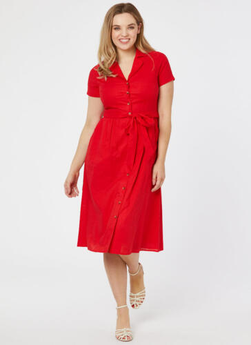 Joanie Clothing Santo Button Down Tea Dress Rather Saucy