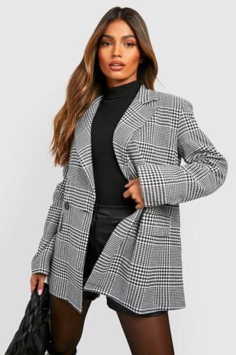 Ladies dogtooth blazer best sale