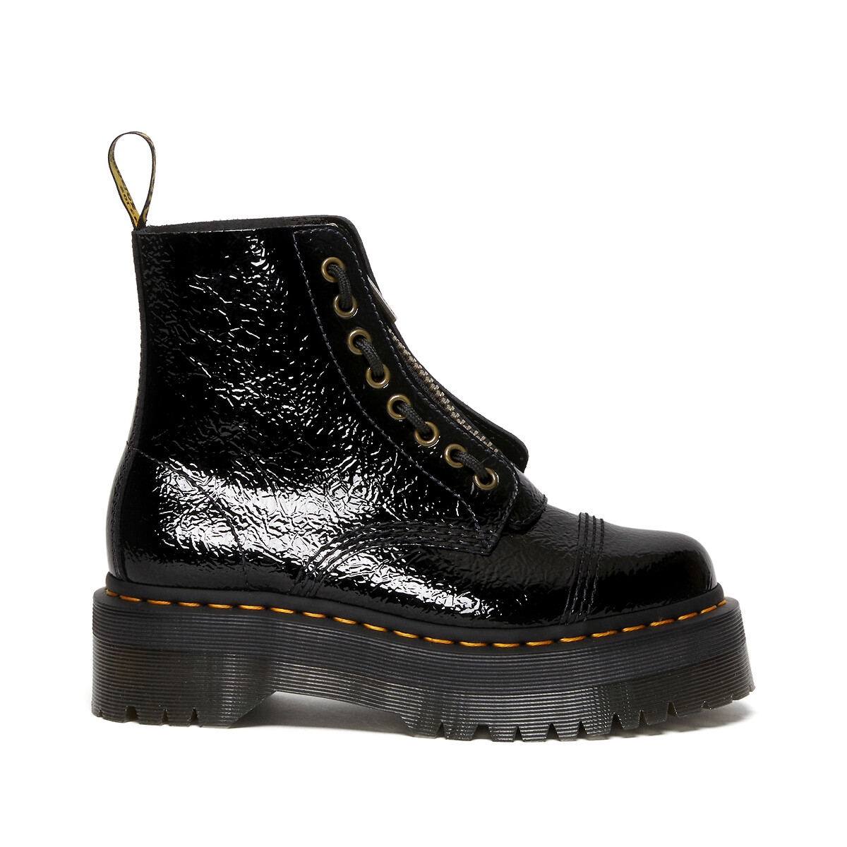 Dr Martens Sinclair Distressed Platform Ankle Boots in Patent Leather ...