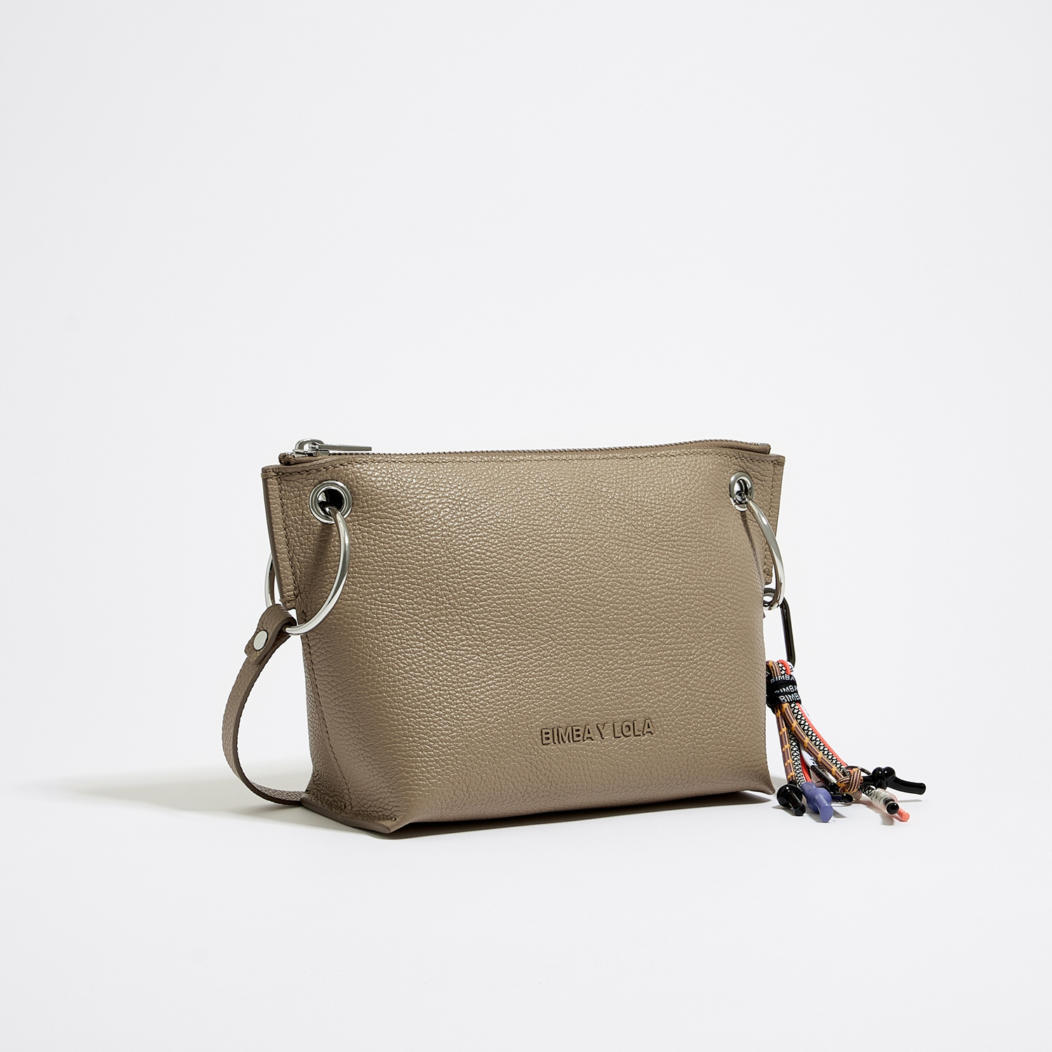 Bimba Y Lola M taupe leather crossbody bag Rather Saucy