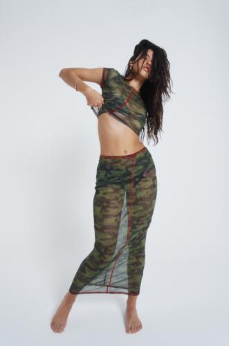 Jaded Swim Astro Camo Mesh Maxi Skirt Rather Saucy